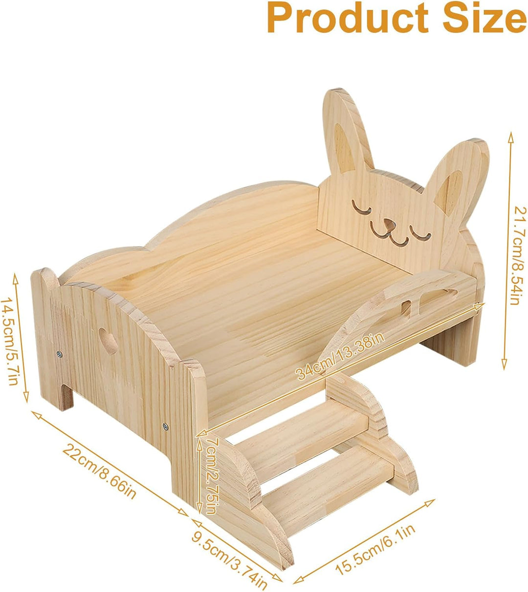 Sparklenut Meerschweinchen Hängematte Holz, Meerschweinchen Bett, Meerschweinchen Versteck mit Trepp