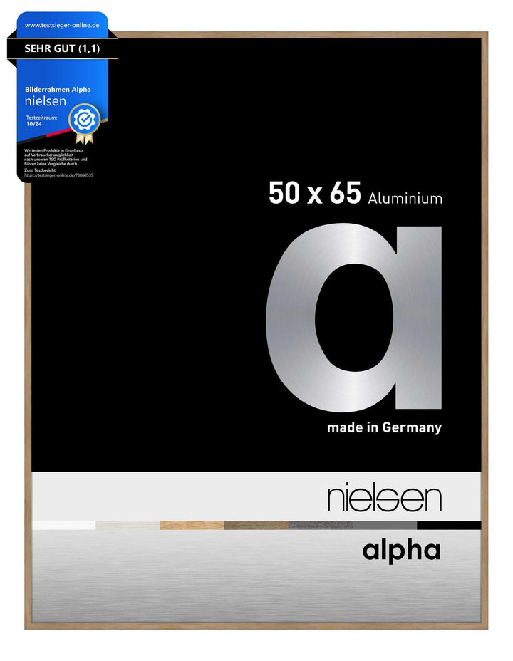 nielsen Aluminium Bilderrahmen Alpha, 50x65 cm, Eiche Eiche 50 x 65 cm, Eiche 50 x 65 cm