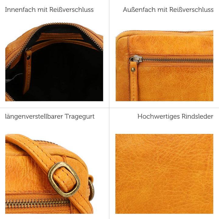 Gusti Handtasche Leder - Dominic Damen Handtasche Schultertasche Partytasche Festivaltasche Ledertas