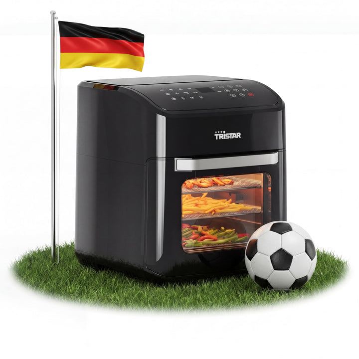 Tristar Mini Backofen & Heissluftfritteuse, 2-in-1-Airfryer, BPA-frei, 12 L, 12 Programme, Sichtfens
