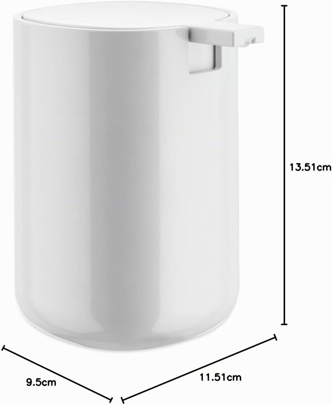 Alessi Seifenspender BIRILLO weiss CL 30 - CM 11,5x9,5 H CM 13,5 LxBxH 11,5x9,5x13,5cm/30cl Weiss, L