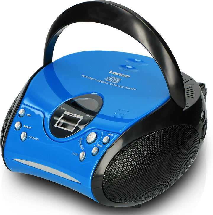 Lenco SCD24 mit Auxiliary - CD-Player für Kinder - CD-Radio - Stereoanlage - Boombox - UKW Radiotune