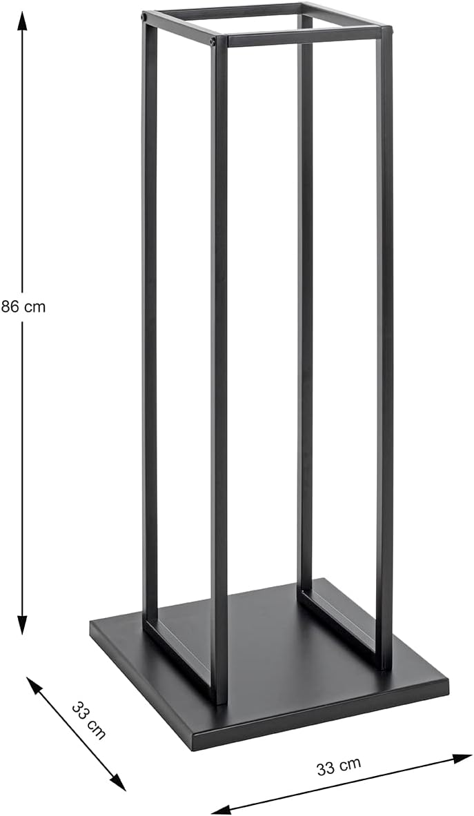 HAKU Kaminholzständer schwarz, Metall - Masse: B 33 cm x H 85 cm x T 33 cm, Style: Modern 33 x 33 x