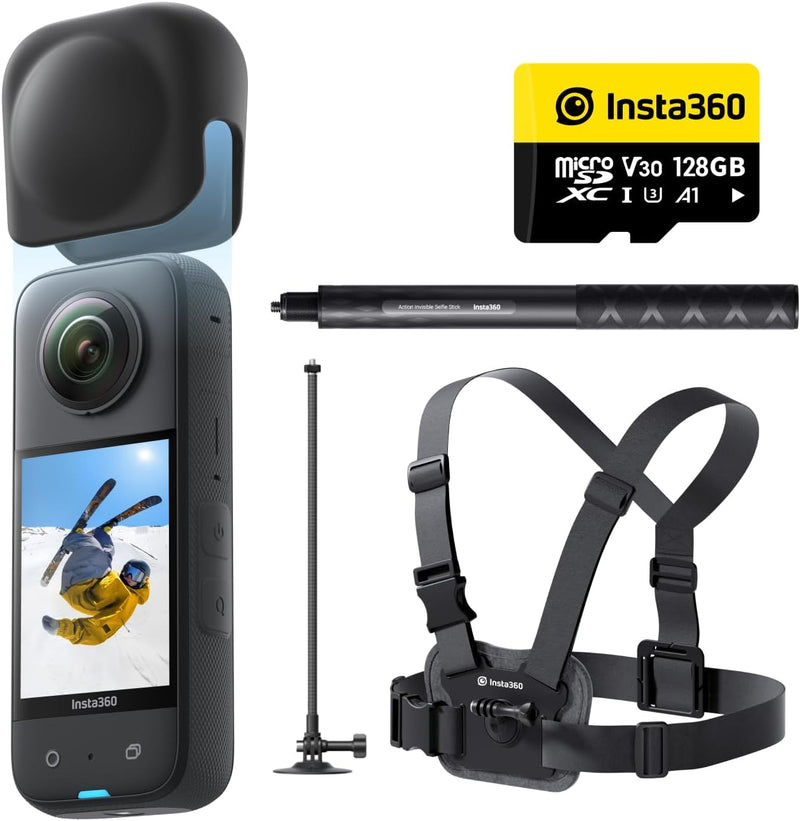 Insta360 X3 Schnee-Kit - wasserdichte 360°-Actionkamera mit 1/2"-Sensor, 5,7K 360°, 72MP 360°-Fotos,