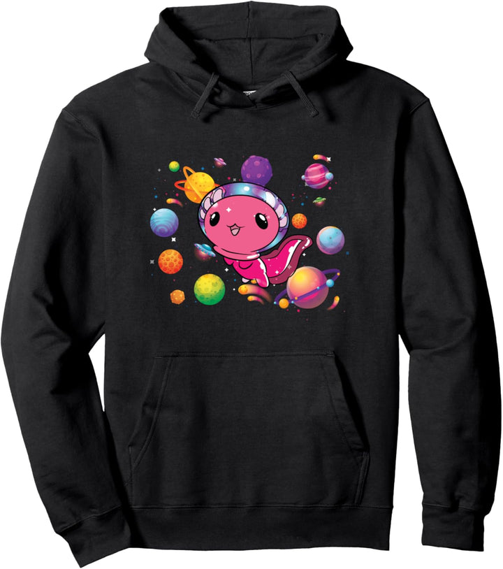 Space Axolotl Kawaii Pastel Goth Anime Aesthetic Hipster Pullover Hoodie