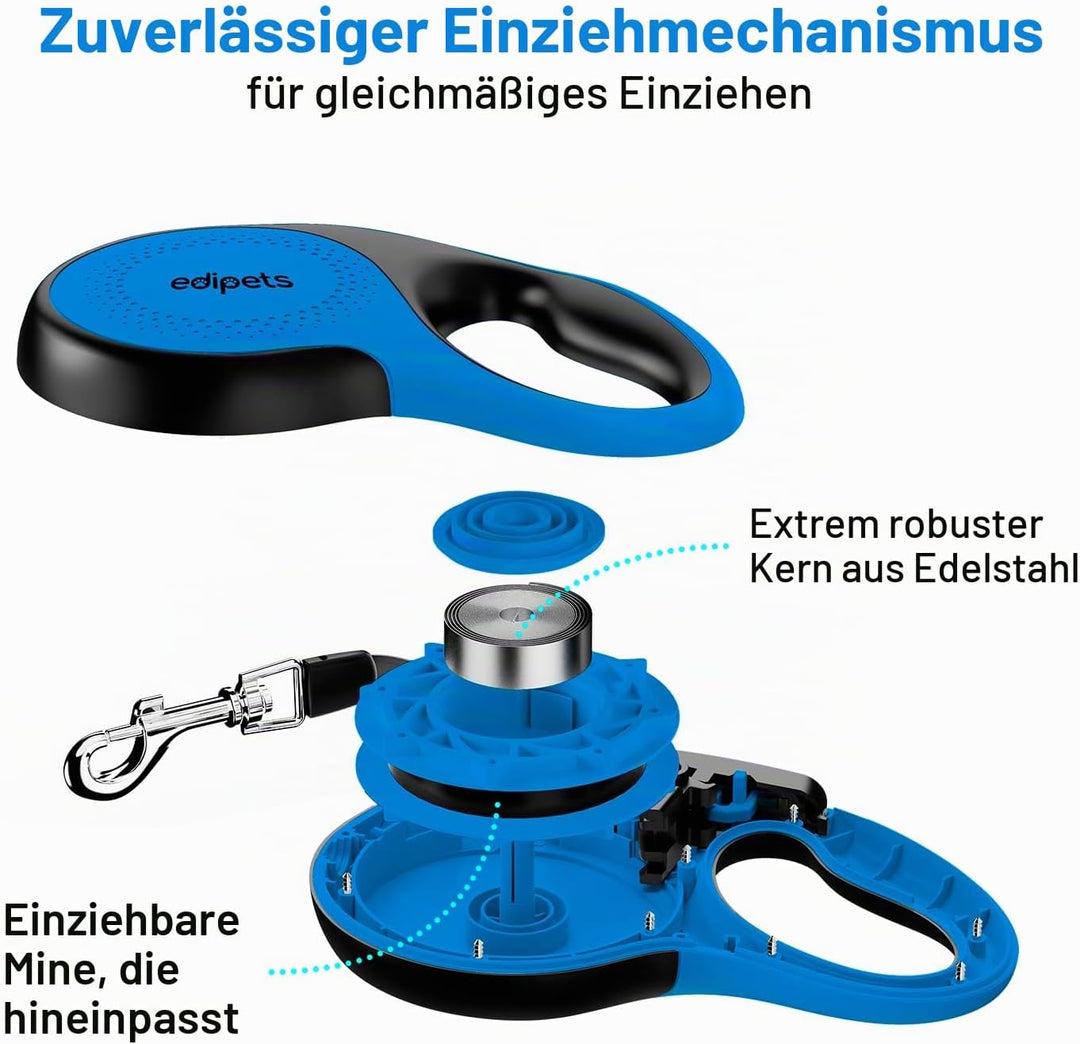 Edipets, Hundeleine, Ausziehbar und Einziehbar, 5 m, 8 m, Flexibel, für Training und Spaziergänge, f