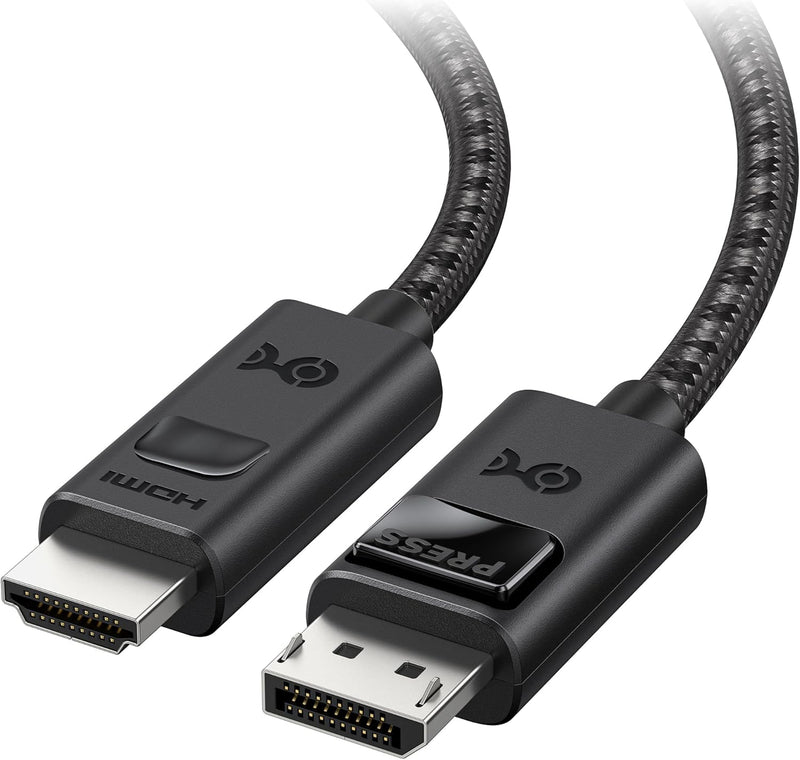 Cable Matters HDMI Displayport Kabel 1.4 mit 4K 120Hz oder 8K - 1,8m, unidirektionalem Displayport a