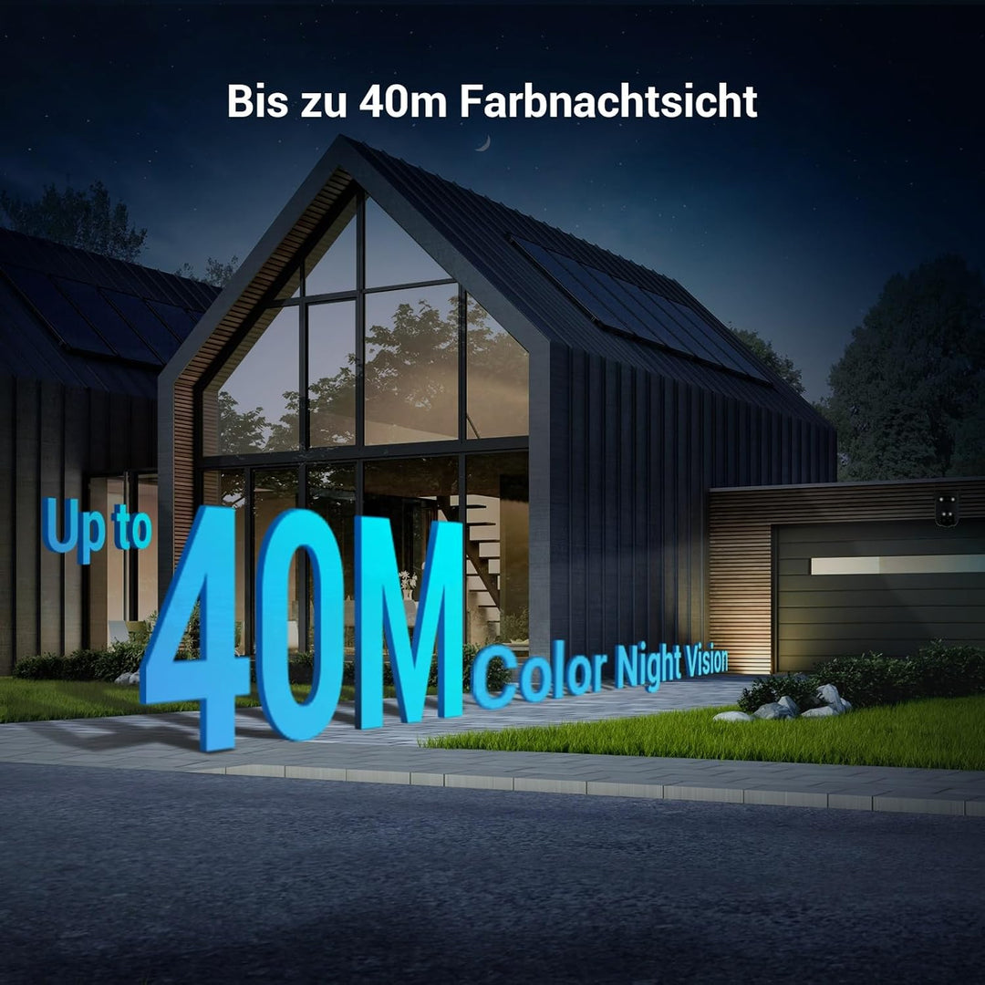 EZVIZ 2K+2K Dual-Lens Überwachungskamera aussen, WLAN PTZ Kamera mit KI Personen-/Fahrzeugerkennung,