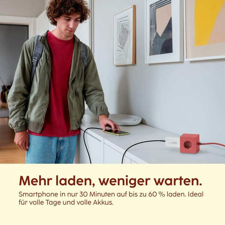 Hama USB Schnellladegerät, 2x USB C + 1x USB A, Mini Ladegerät, 100W