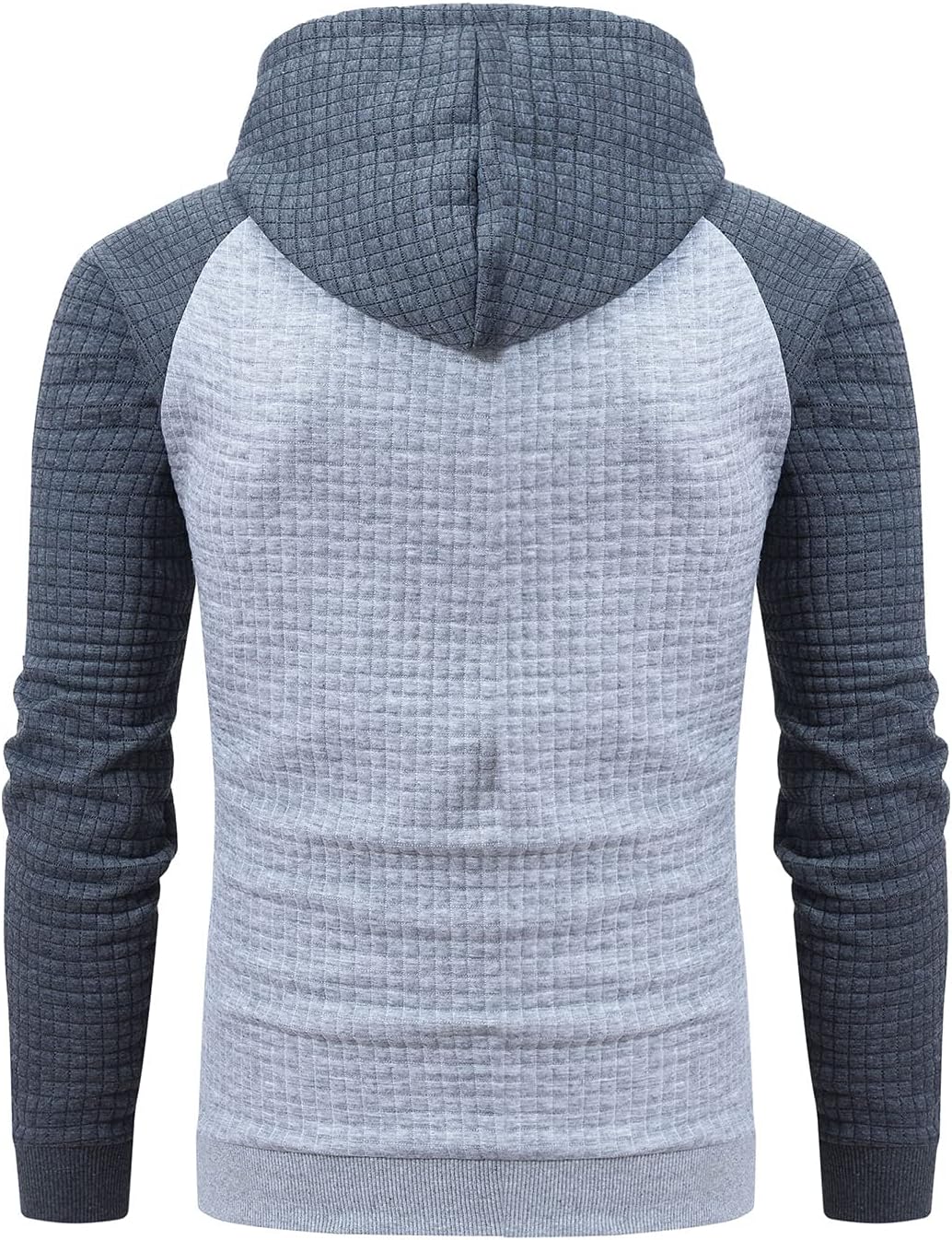 YuKaiChen Herren Kapuzenpullover Casual Langarm Karierten Kordelzug Jacquard Hooded Sweat mit Fleece