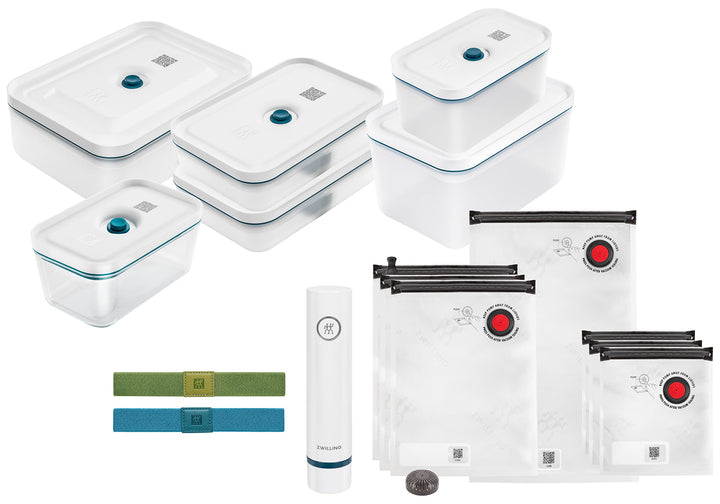 ZWILLING Fresh & Save Vakuum Starterset, Kunststoff, 16-teilig, inkl. Dose, Pumpe und Beutel, La Mer