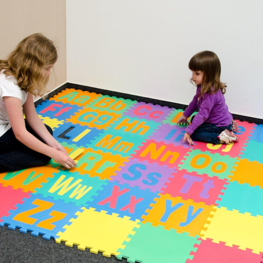 LittleTom Spielmatte Baby Puzzlematte ab Null - 30 x 30 cm Krabbelmatte Bodenmatte Kinder - Puzzle T