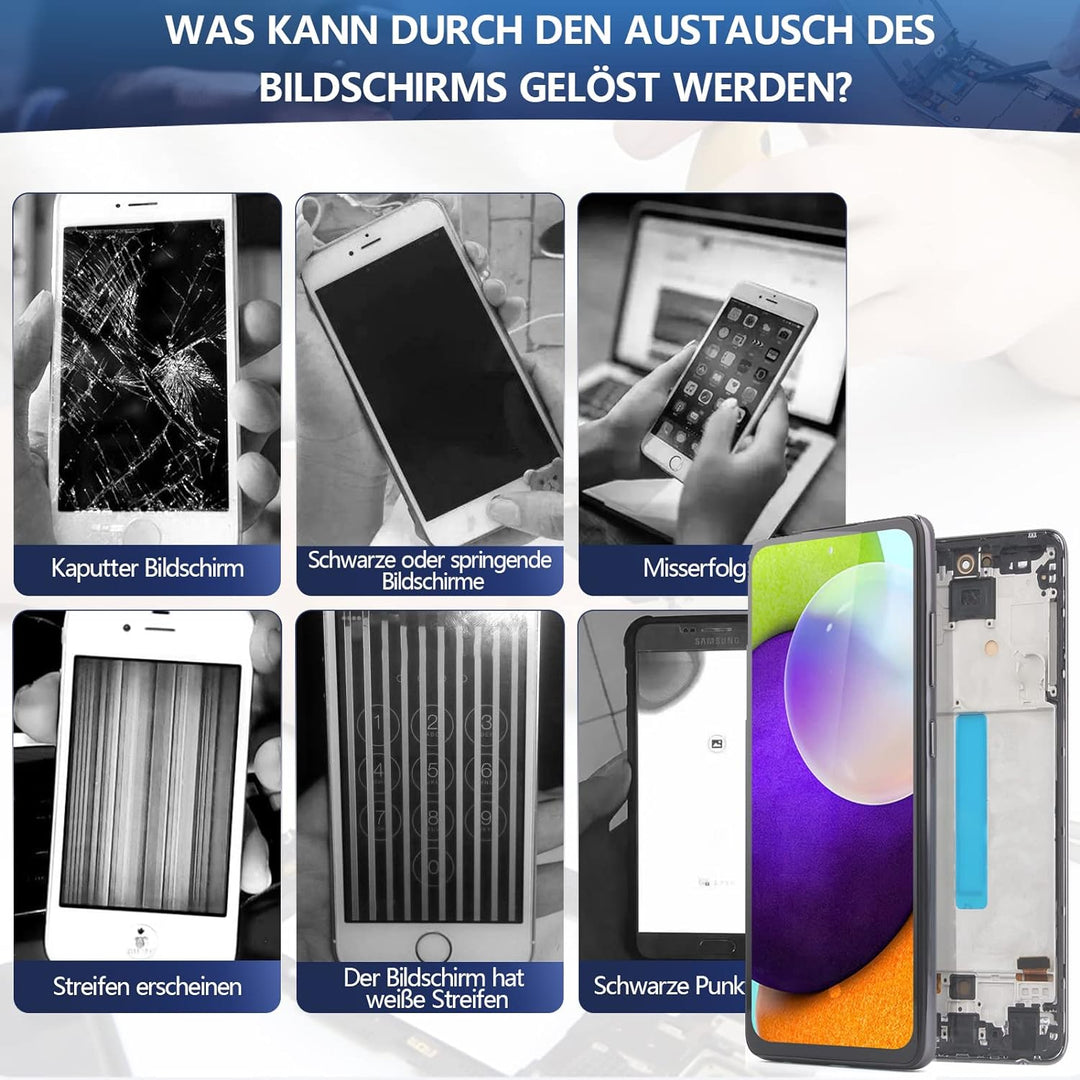 RongZy AMOLED Display für Samsung Galaxy A52 4G A525F LCD Bildschirmersatz Digitizer Touchscreen Mon