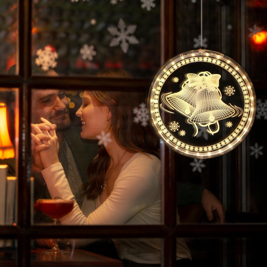 Meleager Weihnachten Dekorative Fenster Licht, Weihnachtsbeleuchtung Hängend Fenster, 3D Hängende We