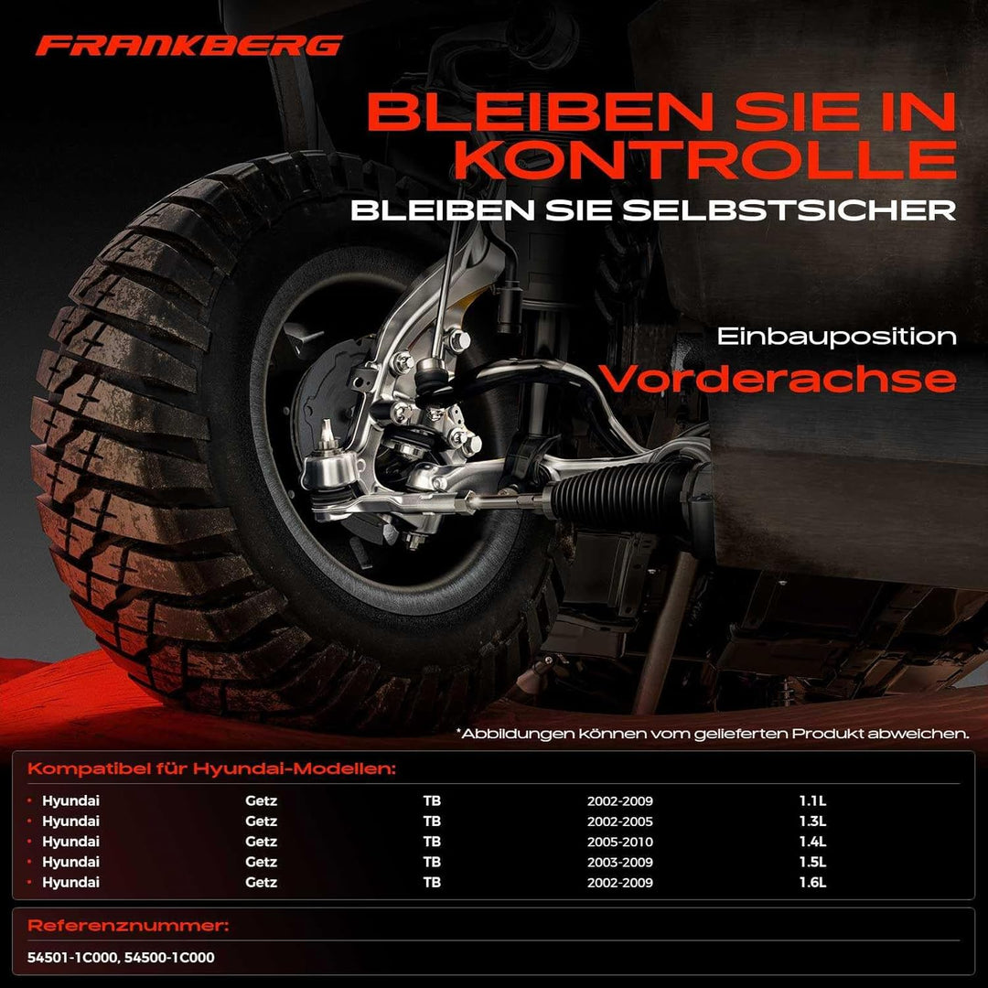 Frankberg 2x Querlenker Vorderachse Links Rechts Unten Kompatibel mit Getz TB 1.1L-1.6L 2002-2010 Re