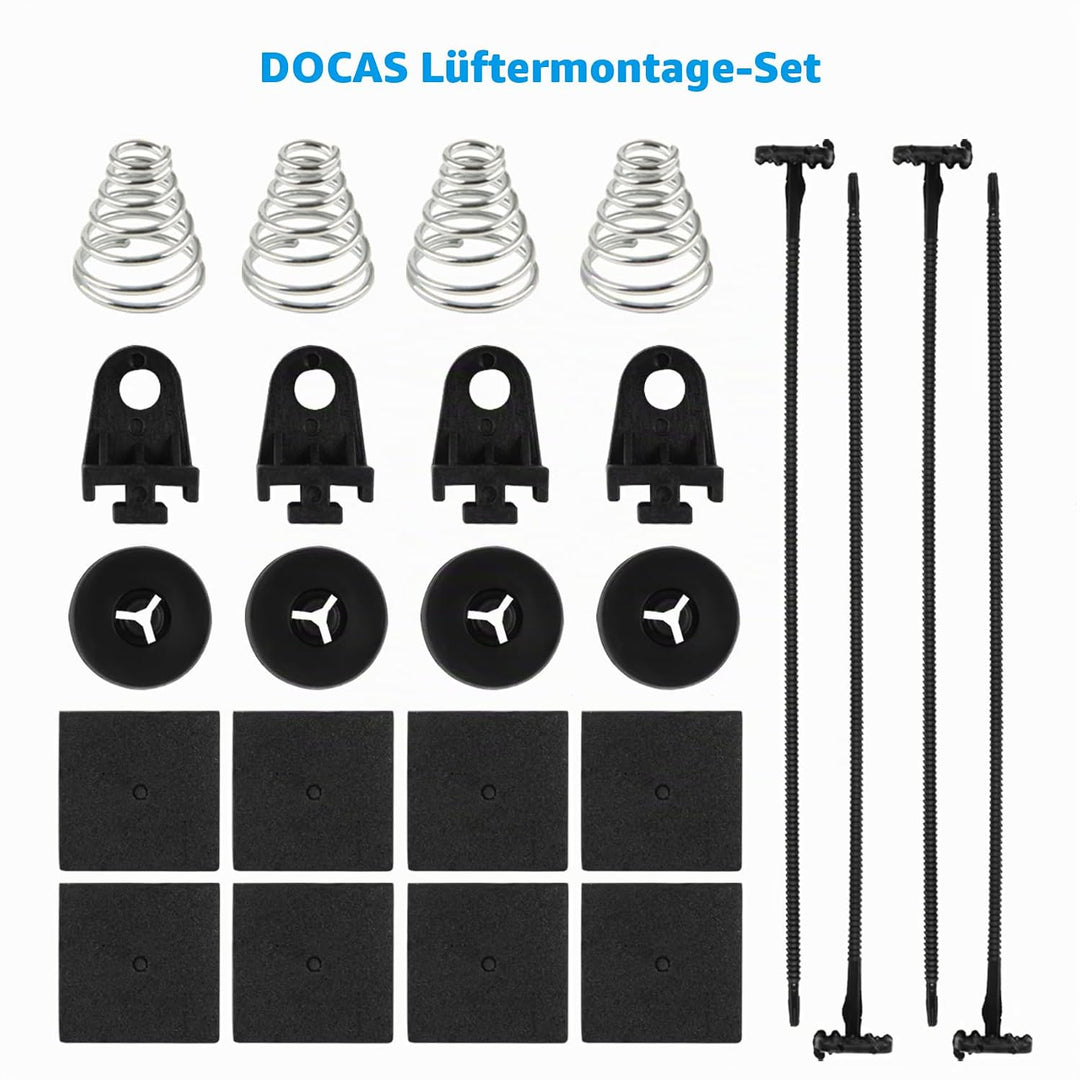 DOCAS 16 Zoll 12V 120W Universal Auto Kühlerlüfter Kühlgebläse, Auto Elektrischer Lüfter Motorlüfter