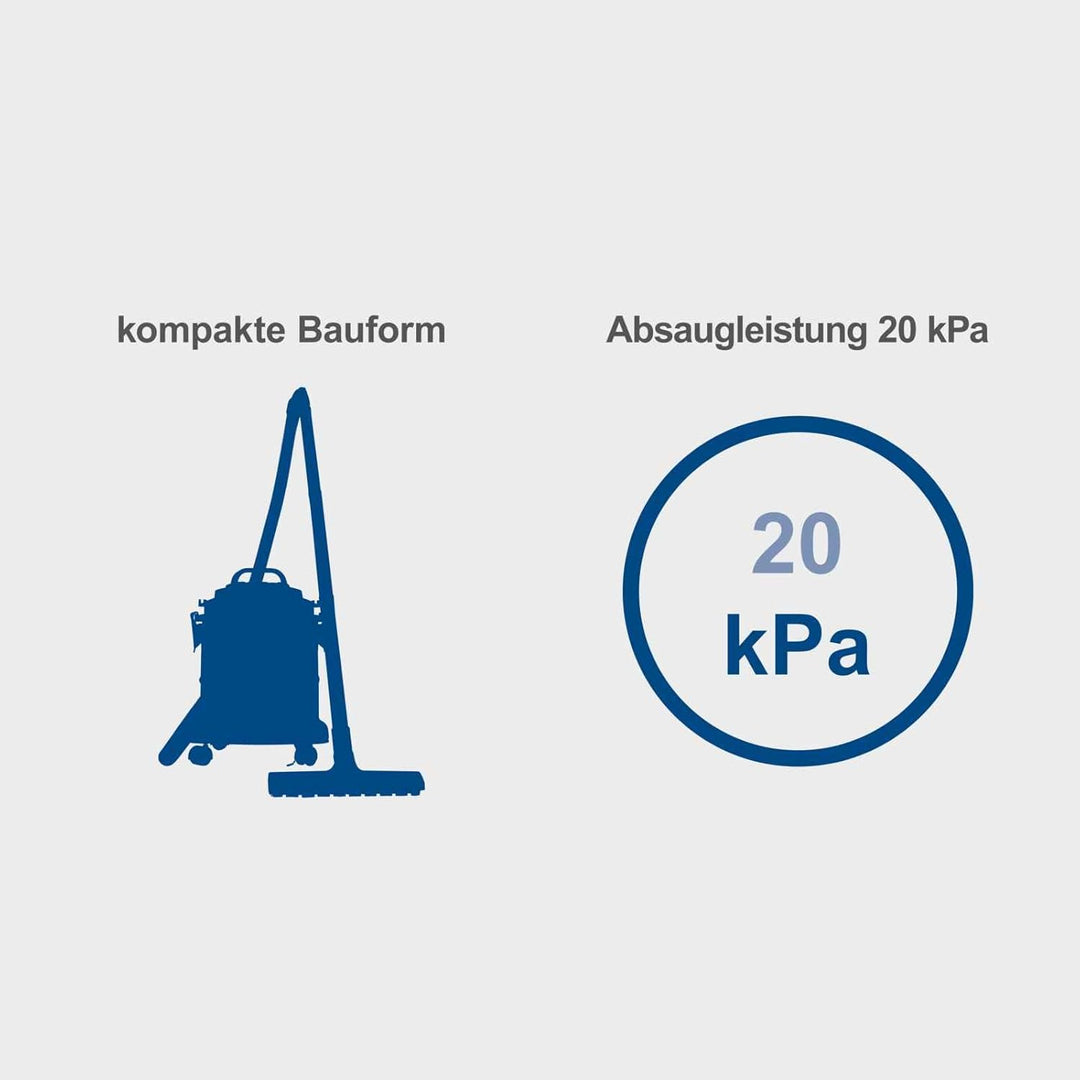Scheppach Nass- und Trockensauger NTS20 inkl. umfangreichem Zubehörpaket - 1200 W | 20 L Edelstahlbe