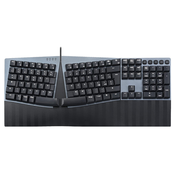 Perixx PERIBOARD-535 RD Ergonomische mechanische Tastatur in voller Grösse - Flache rote lineare Tas