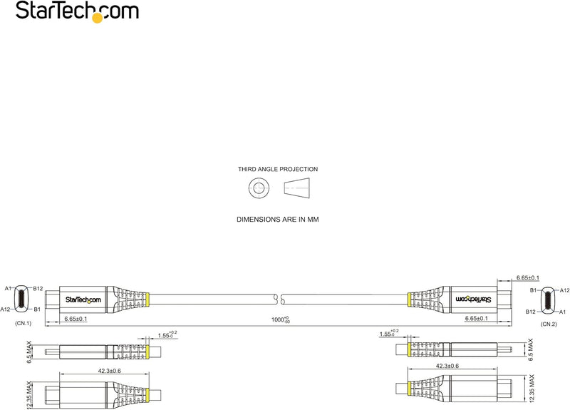 StarTech.com 1m USB-C Kabel 10Gbit/s - USB-IF zertifiziertes USB-C Kabel - USB 3.2 Gen 2 Typ-C Kabel