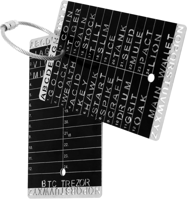 Crypto Seed Bank – Stahlplatten für KryptoSamenAufbewahrung – einfache und präzise Gravur für Bitcoi