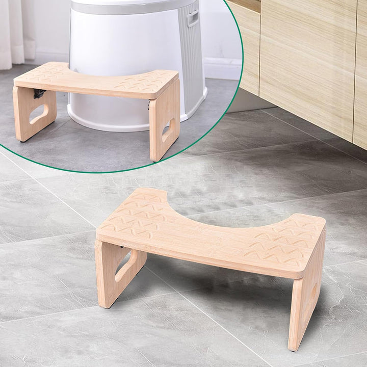 Bambus Toilettenhocker Erwachsene, Klappbar Toilettenhocker, Klohocker WC Hocker Badhocker Holz Gesu
