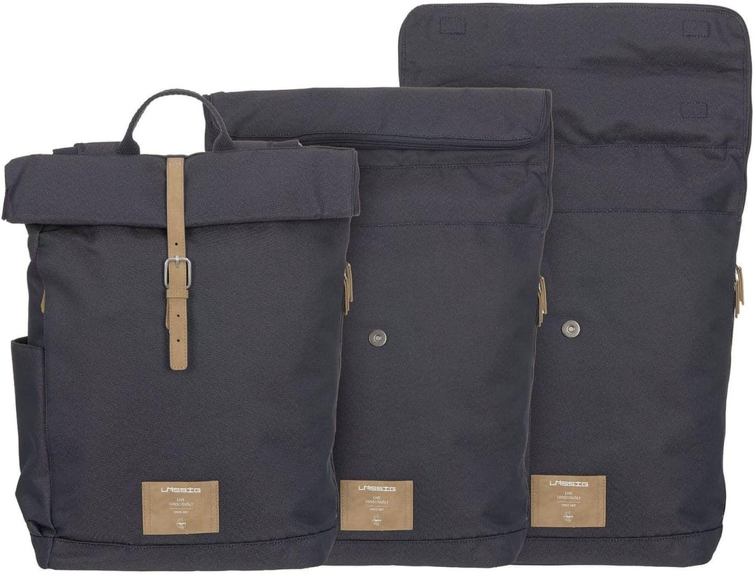 LÄSSIG Rolltop Backpack Denim Blue, Denim Blue