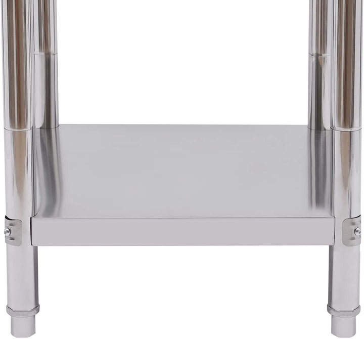 Servierwagen Grosser 2-Tier 60 * 60 * 80cm Edelstahl Gebrauchswagen Küchenwagen mit Anti-Rutsch-Fuss
