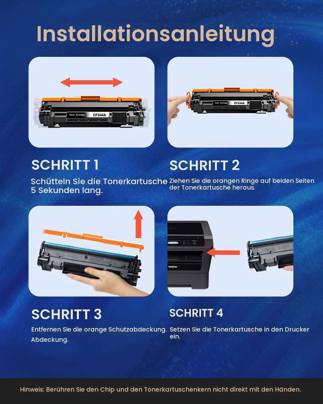 44A CF244A Toner Schwarz Kompatibel für HP 44A CF244A Toner für HP Laserjet pro M15w Toner für HP La