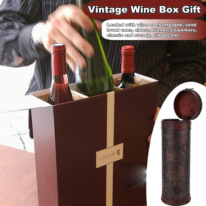 Vintage Hölzerne Weinkiste, Hölzerne Einzelne Weinflasche Geschenk-Box Mit Griff Einzelne Flasche Ho