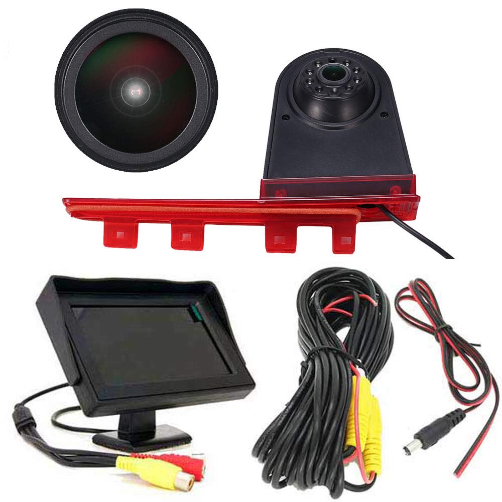 「18mm Linse Top Qualität Rückfahrkamera + 4.3 Zoll TFT LCD Bildschirm Monitor」Bremsleuchte Auto Dach