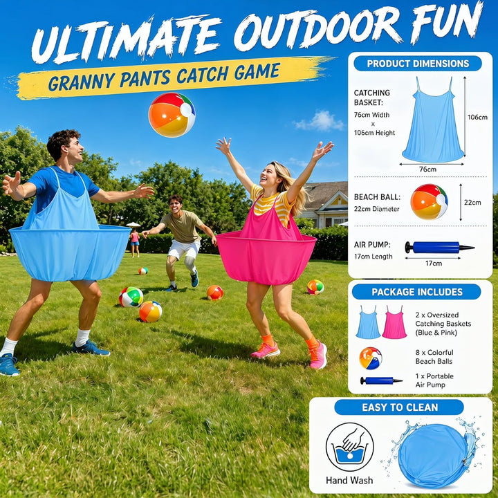 Granny Pants Gartenspiel 2er-Pack mit 8 Bällen, Gartenspiele Outdoor Spiele Wurfspiele für Erwachsen