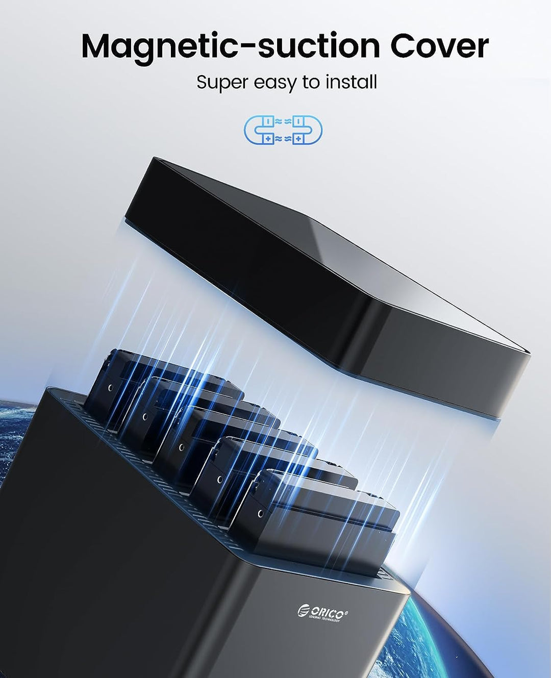 ORICO Tool-Free 5 Bay USB 3.0 3,5 Zoll Magnetic-Type Festplattengehäuse für 3,5'' SATA HDD bis zu 5x