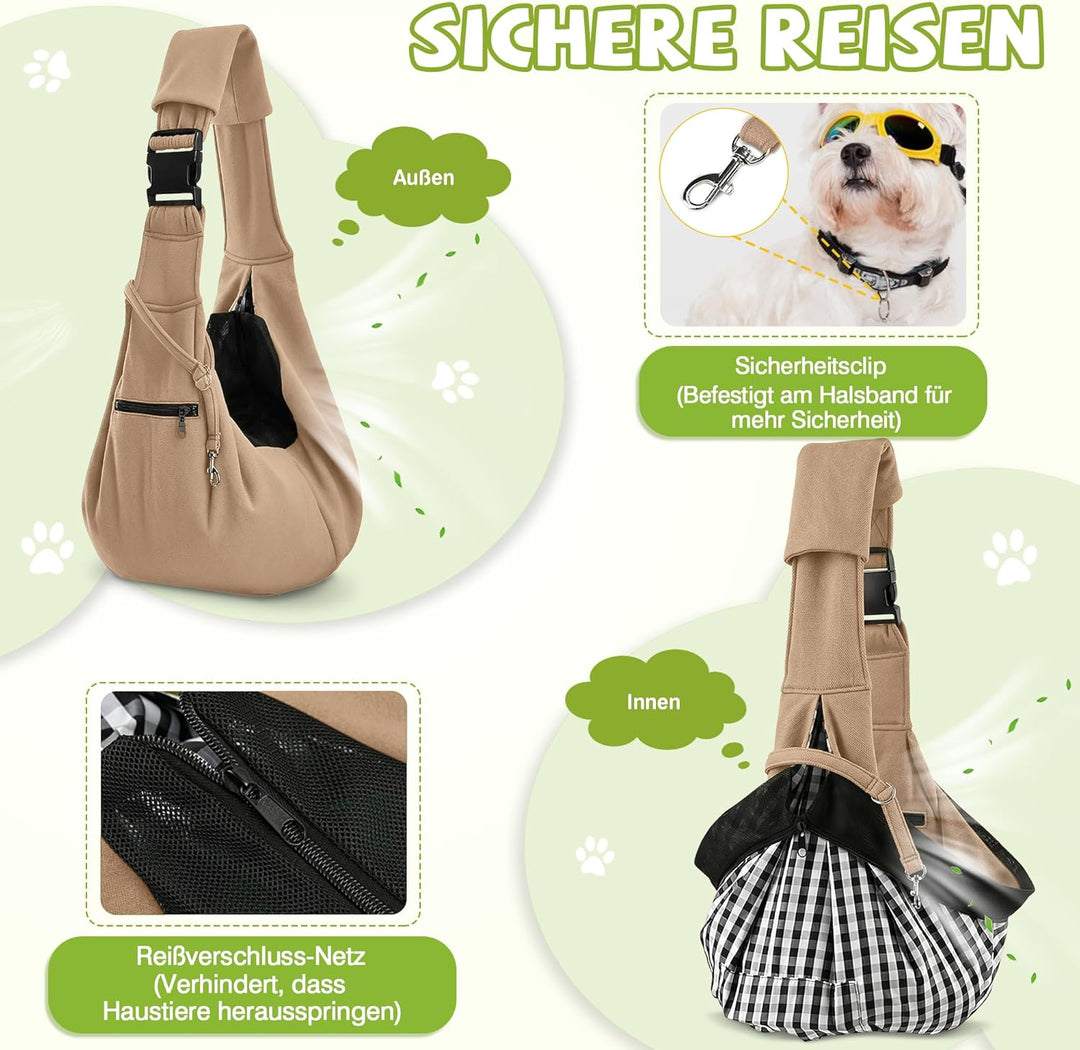 ALLSOPETS Hundetragetasche Atmungsaktive Bequeme Haustier Tragetasche für Kleine Hunde Katzen Sicher
