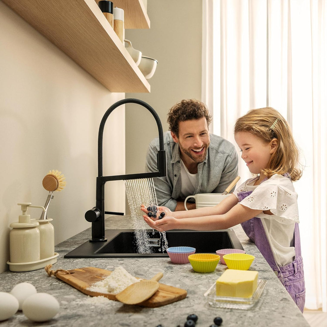 hansgrohe Talis Select M54 PowderSpray Küchenarmatur mit flexiblem Auslauf und Brause, SemiPro, 3 St