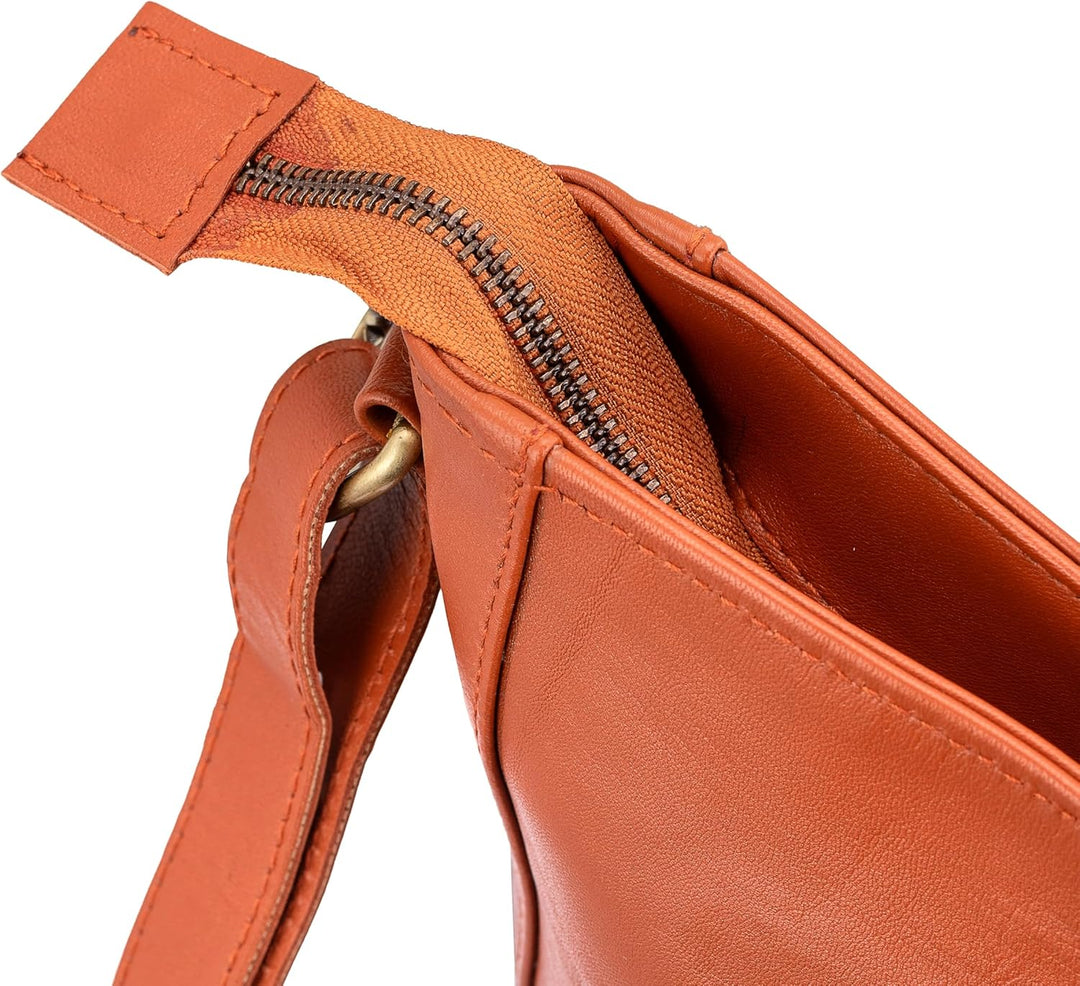 URBAN LEATHER Extra grosse Crossbody Umhängetaschen Geldbörsen für Frauen & Mädchen, Echtes Leder Vi