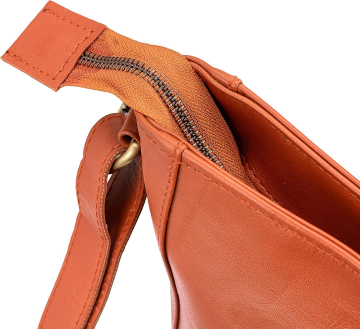URBAN LEATHER Extra grosse Crossbody Umhängetaschen Geldbörsen für Frauen & Mädchen, Echtes Leder Vi