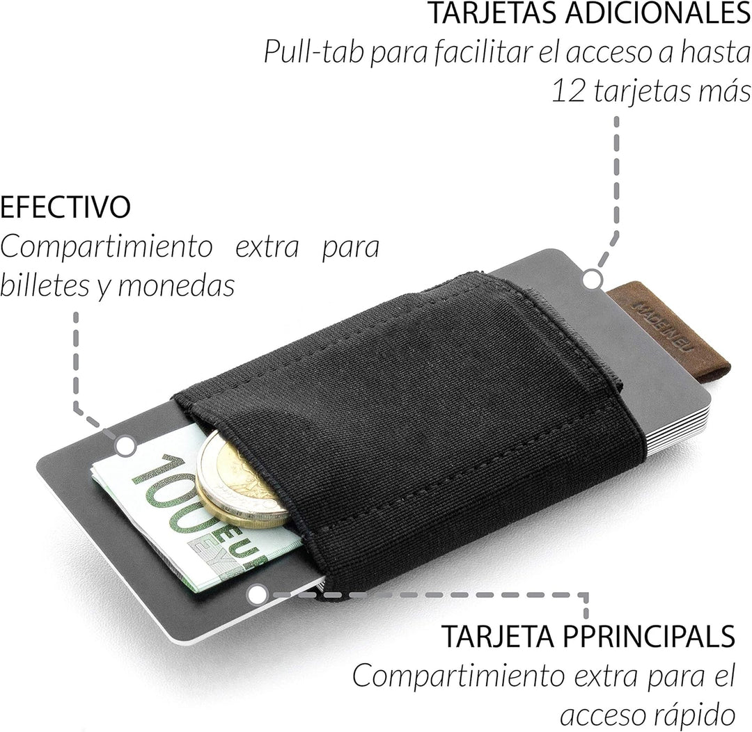 Jaimie Jacobs Nano Boy Mini Wallet, Mini Geldbörse aus Textil, Kleiner Geldbeutel, Slim Wallet mit Z
