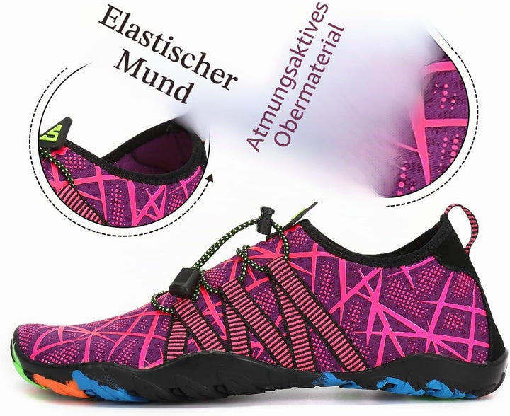 SAGUARO Badeschuhe für Herren Damen - 7/9 Drainagelöcher Schnelltrocknende rutschfest, Gr 35-48 38 E