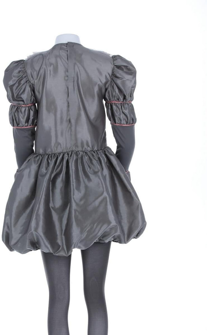 Smiffys IT Chapter Two Pennywise Kostüm für Erwachsene, Kleid mit Nackenrüschen und Strumpfhosen, gr