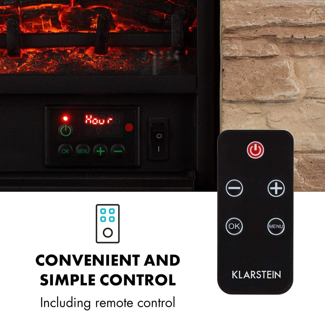 Klarstein Kaprun Elektrokamin - Kamin elektrisch mit 1800 W Leistung und Flammeneffekt, Elektro Kami