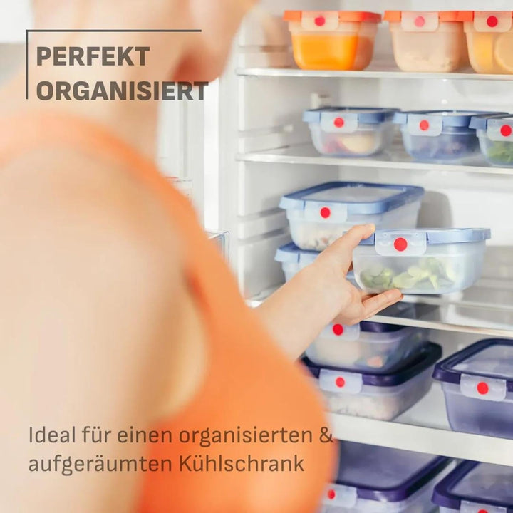 EMSA oneClick Frischhaltedosen, Meal Prep Set 5 x 1,2L, Lebensmittel 2 x länger frisch, 100% dicht,