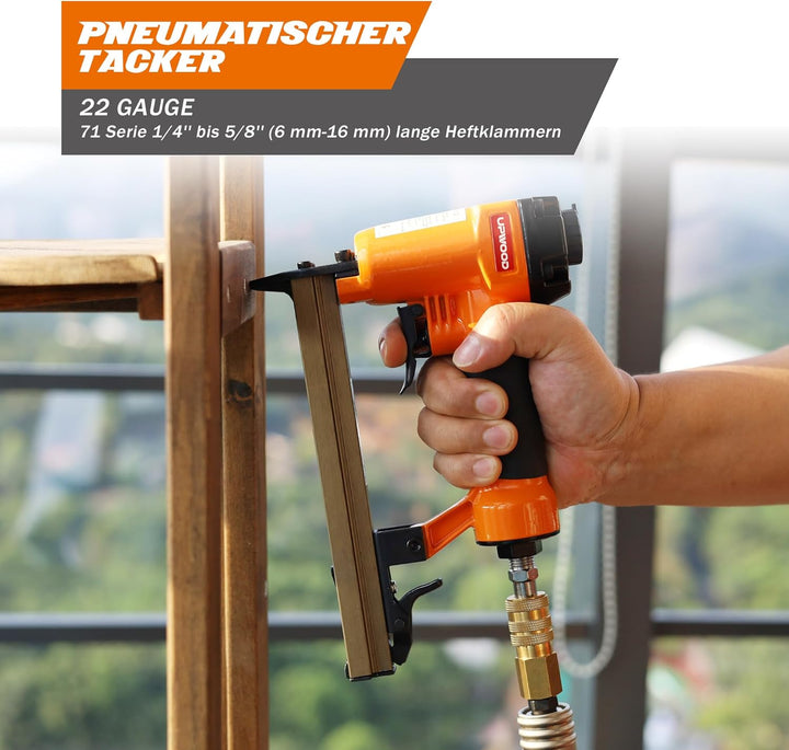 UPWOOD 7116 Pneumatischer Heftgerät, 22 Gauge, 3/8 Zoll Krone, 1/4 Zoll bis 5/8 Zoll Länge, luftbetr