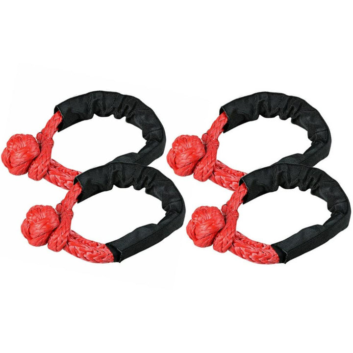 Riloer 4pcs 1/2 Zoll rotes weiches Schäkel-Seil-synthetisches Abschlepp-Wiederherstellungsband-Autot