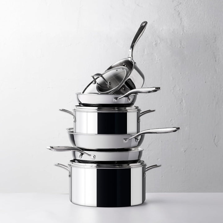LACOR - 60898 Trichef Wok 28 cm, Edelstahl 18/10 und Aluminium 1060, dreilagig, Gusseisengriff, indu