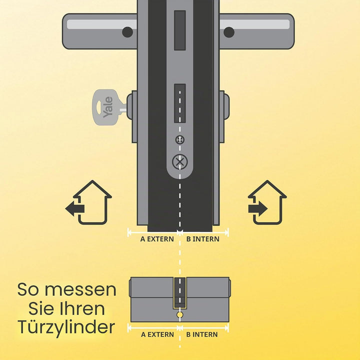Yale 2100 Serie Europrofil-Knaufzylinder 50/30K mm Poliertes Messing: Maximaler Schutz und komfortab