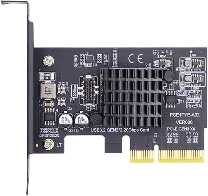 xiwai 20 Gbit/s USB 3.2 Gen2 Typ-C/Typ-E Frontplattenbuchse auf PCI-E 4X Express-Kartenadapter für D