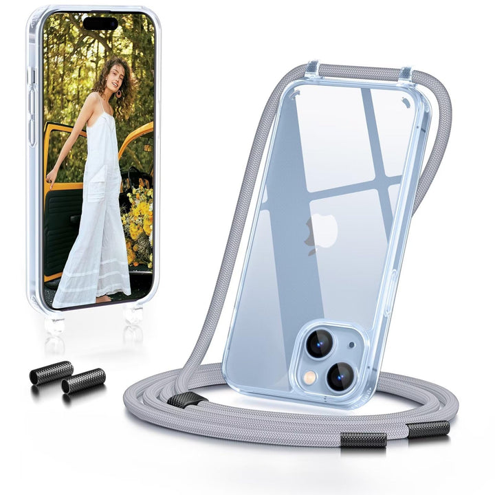 GOODVISH Handykette für iPhone 15 Hülle mit Band | Kameraschutz und Bildschirmschutz | | Necklace Ha