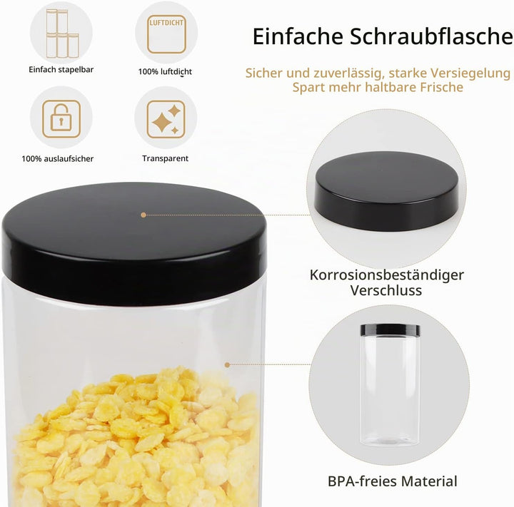 Aufbewahrungsbox Küche, Aufbewahrungsbox mit Deckel Küche, Vorratsdosen 3 Set 1000ml &amp; 3 Set 500ml z