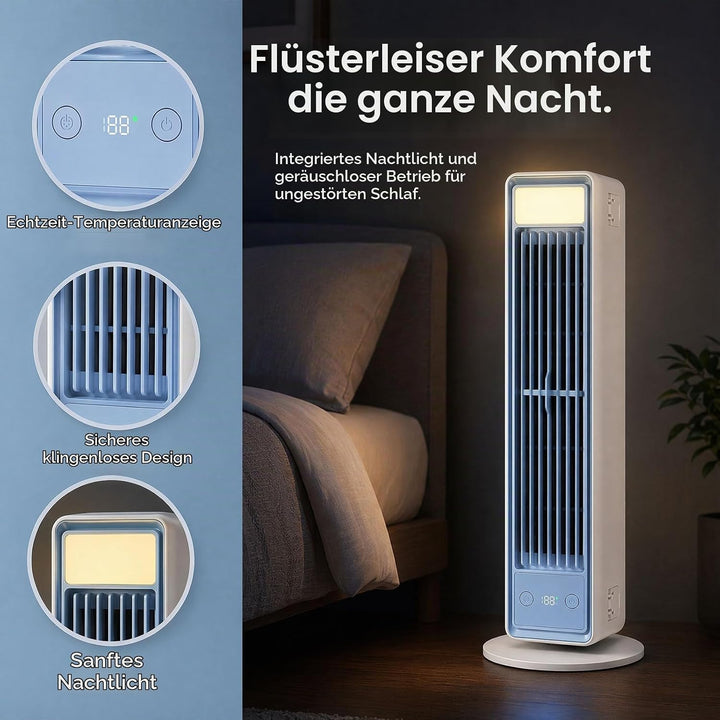 Mobiler Luftkühler für Schreibtisch &amp; Büro, Tragbare Klimaanlage Kompakt, Leiser Tischventilator ohn