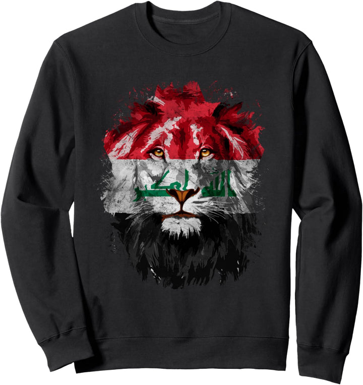 Vintage Iraq Flag Retro Iraqi Pride Lion Iraq Flag Sweatshirt